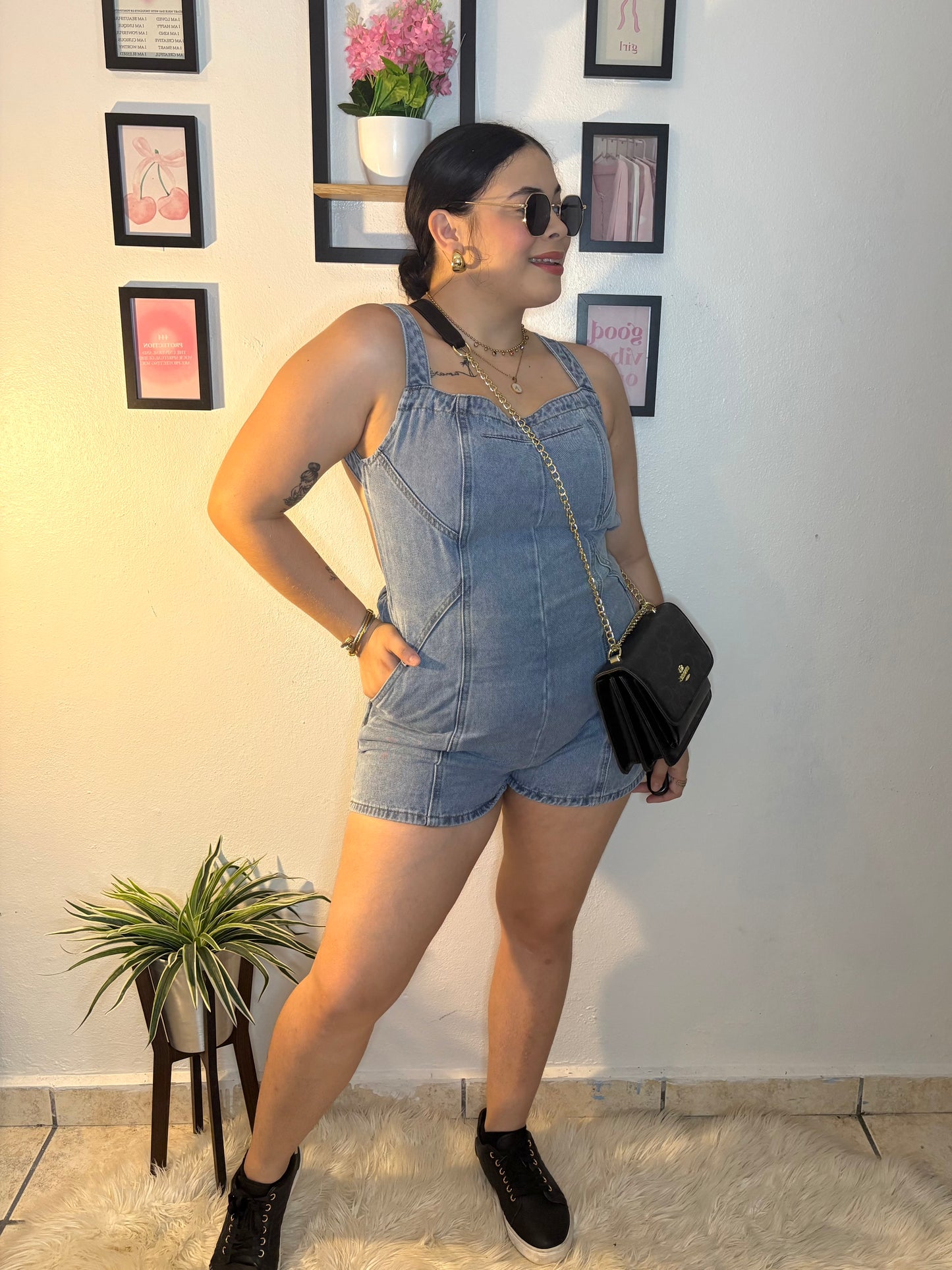 Denim Romper