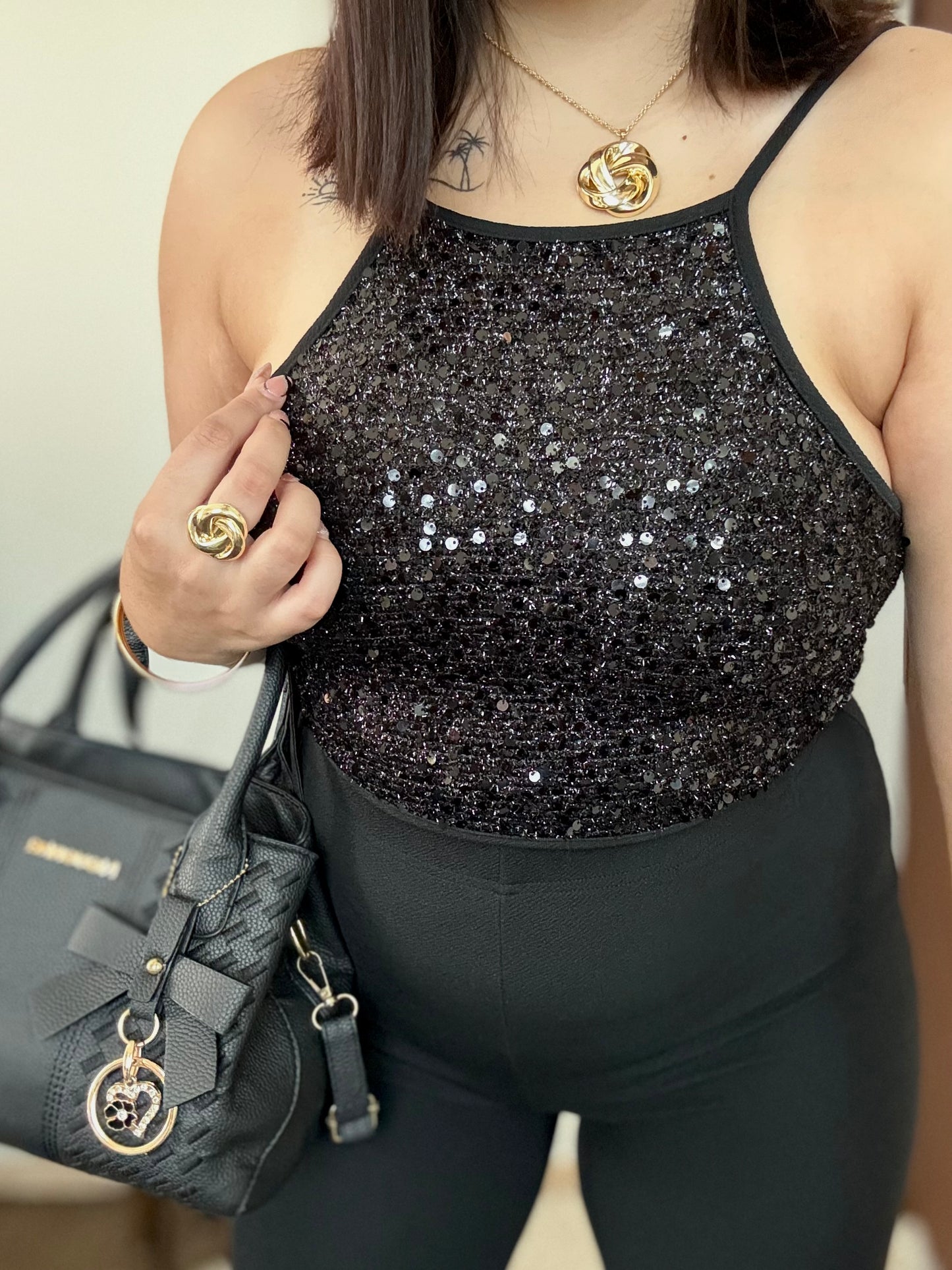 Glitter Black Top